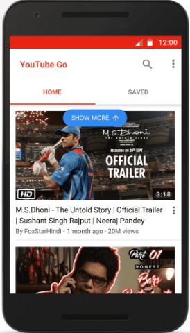 اپلیکشین YouTube Go