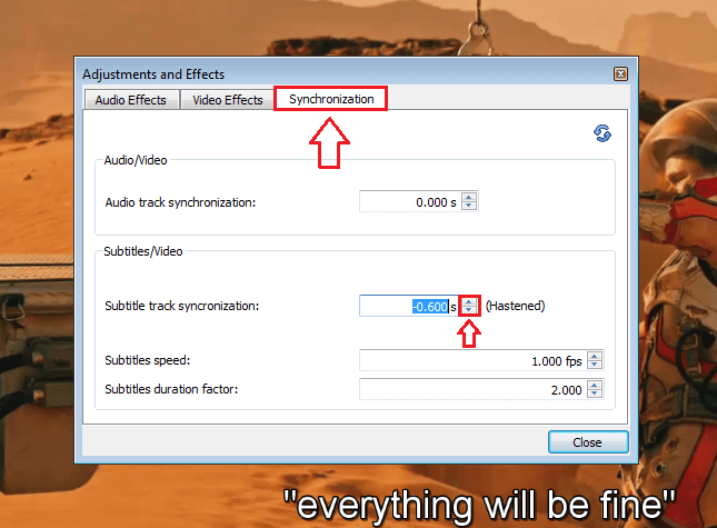 همگام سازی زیرنویس در VLC