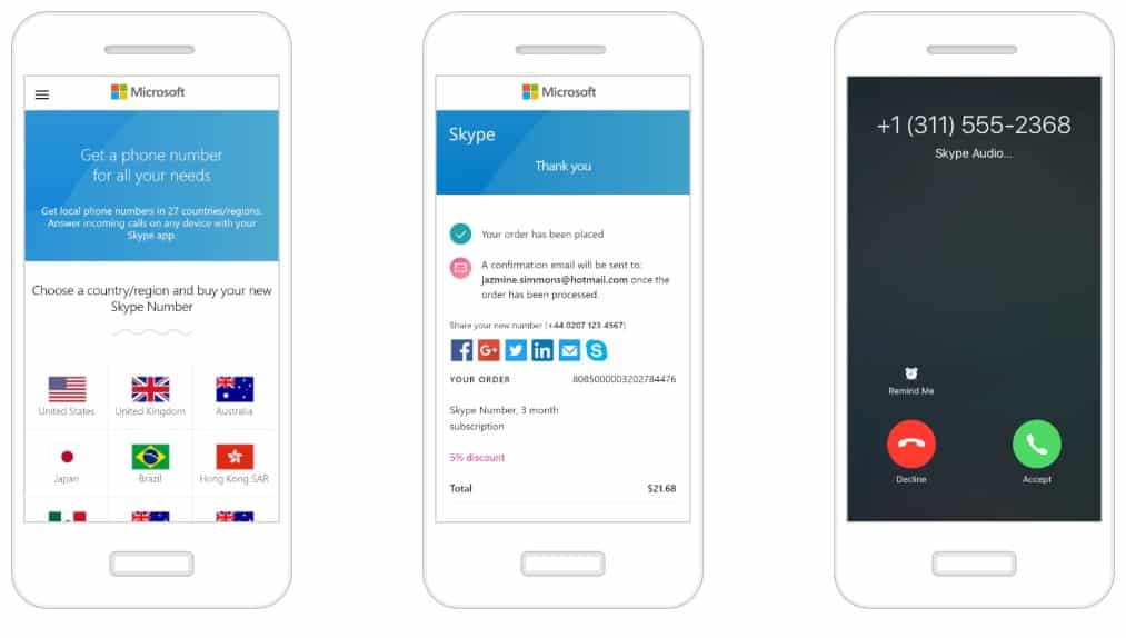برنامه اندروید Skype Number