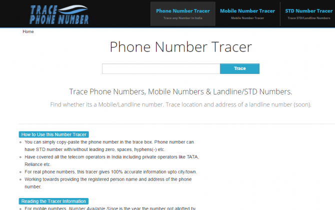 ردیابی شماره تلفن با Trace Phone Number