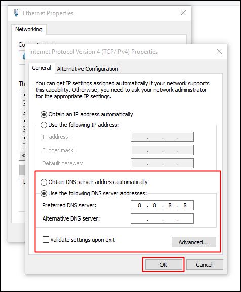 تنظیم Google DNS برای افزایش سرعت اینترنت ویندوز