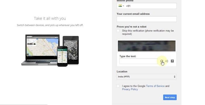 ایجاد Gmail بدون شماره تلفن در هنگام ایجاد حساب 