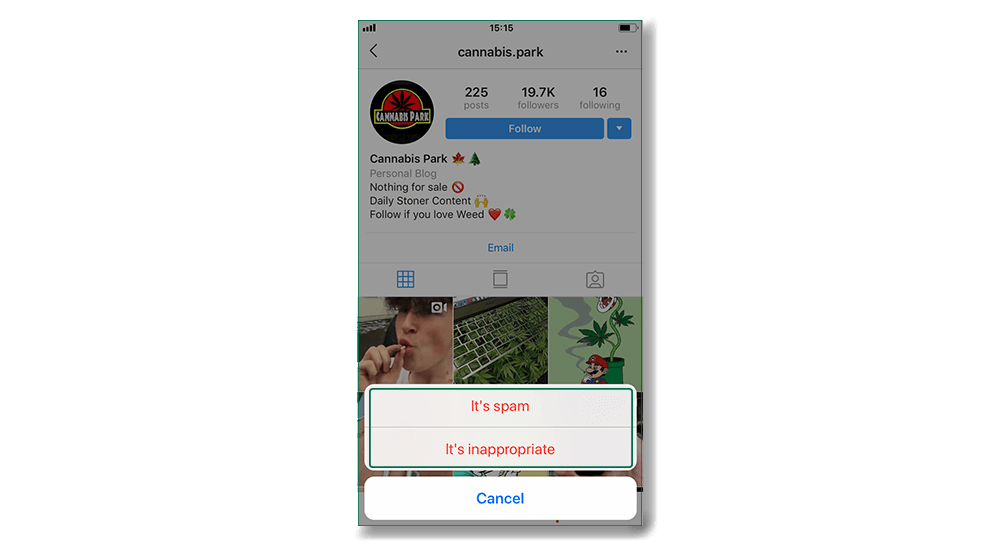 نحوه گزارش و ریپورت یک صفحه در اینستاگرام