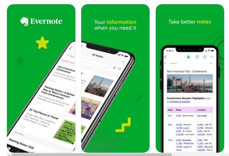 برنامه آیفون Evernote