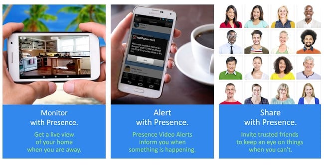برنامه امنیتی دوربین Presence