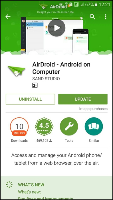 عکس گرفتن از صفحه گوشی اندروید از رایانه شخصی با AirDroid