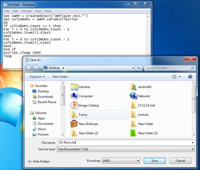 ایجاد ویروس Cdrom بی ضرر
