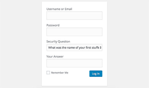 افزونه صفحه ورود وردپرس WP Security Questions