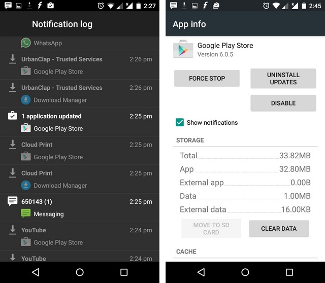 استفاده از notification history 