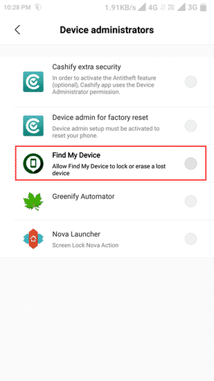 Android Device Manager را غیرفعال کنید