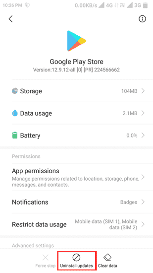 نسخه Google Play را پایین بیاورید