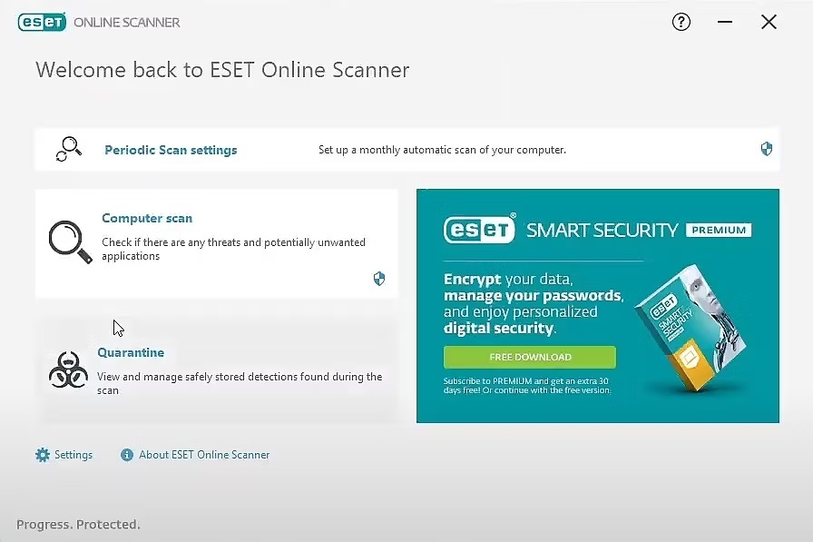 اسکنر آنلاین ESET