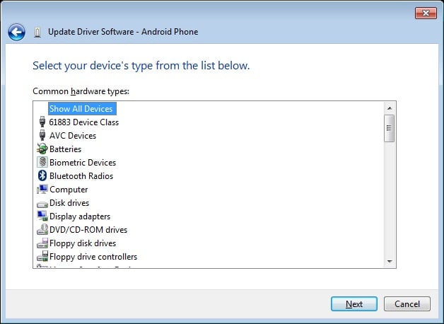دانلود درایور گوشی اندروید با Device Manager