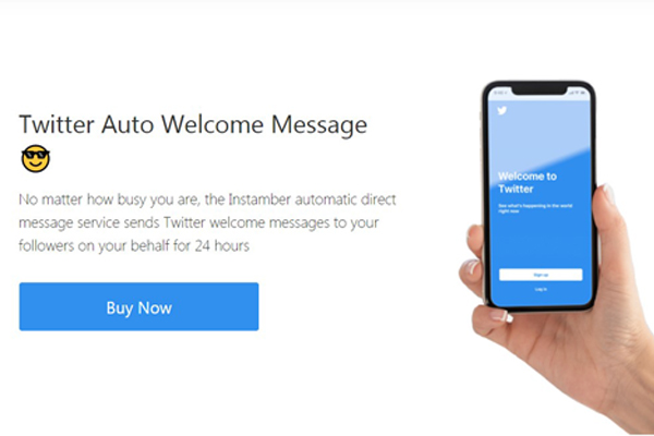 پیام خوش آمدید خودکار توییتر