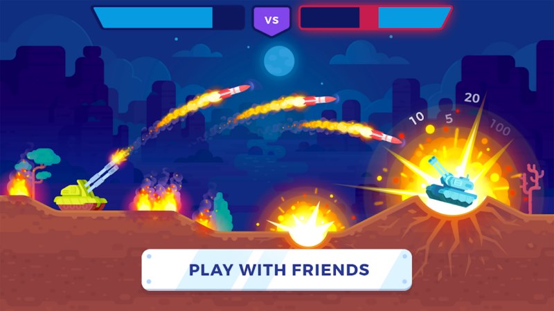 بازی موبایل دو نفره Tank Stars