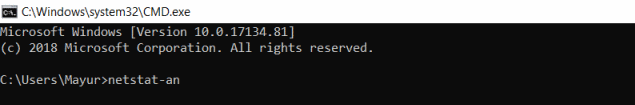 دستور netstat-an