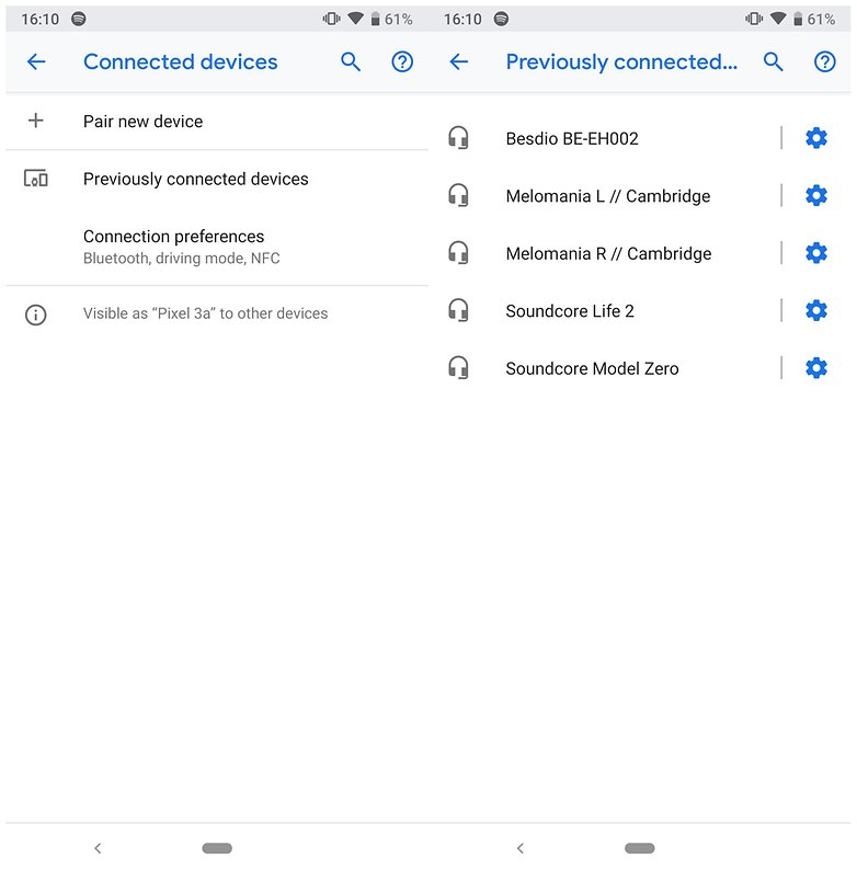 تنظیمات بلوتوث Android