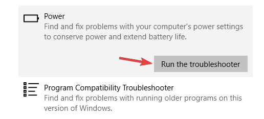 برنامه Power Troubleshooter را اجرا کنید