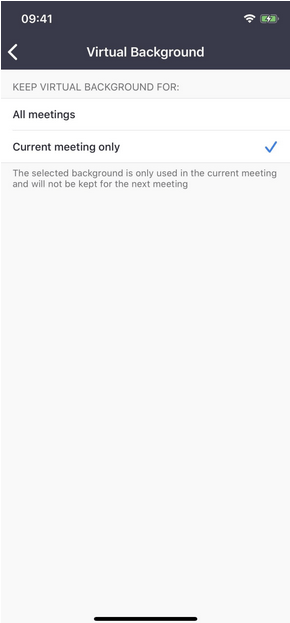 تغییر پس زمینه تماس ویدیویی در برنامه Zoom در iPhone