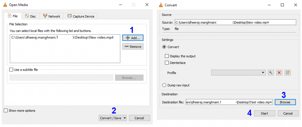 چرخاندن فیلم با VLC