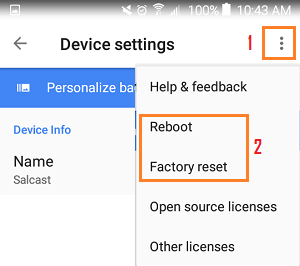 راه اندازی مجدد Chromecast در تلفن Android با استفاده از برنامه Google Home