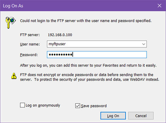 به FTP Server وصل شوید