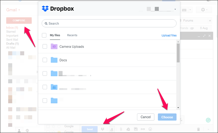 1. Dropbox. Gmail telegram