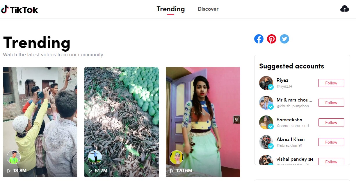 وب سایت TikTok 
