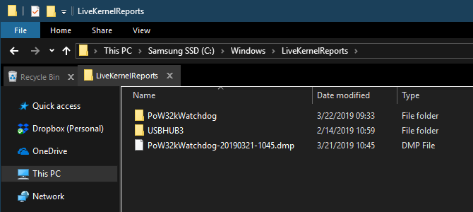 پوشه LiveKernelReports