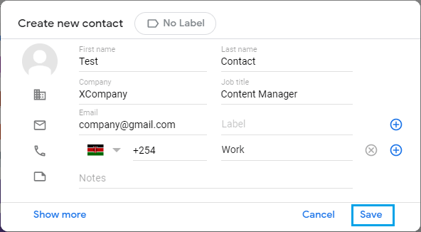 حذف مخاطبین Gmail