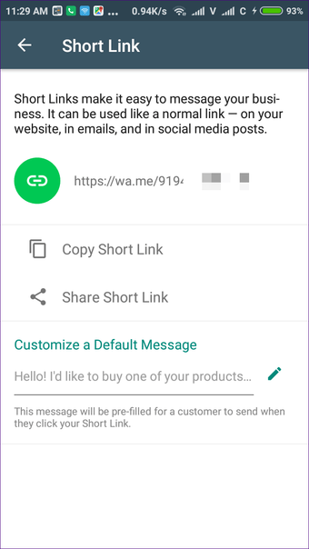 ایجاد پیوند برای شماره واتساپ
