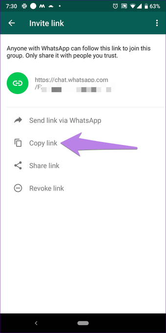 برای گروههای WhatsApp پیوند ایجاد کنید