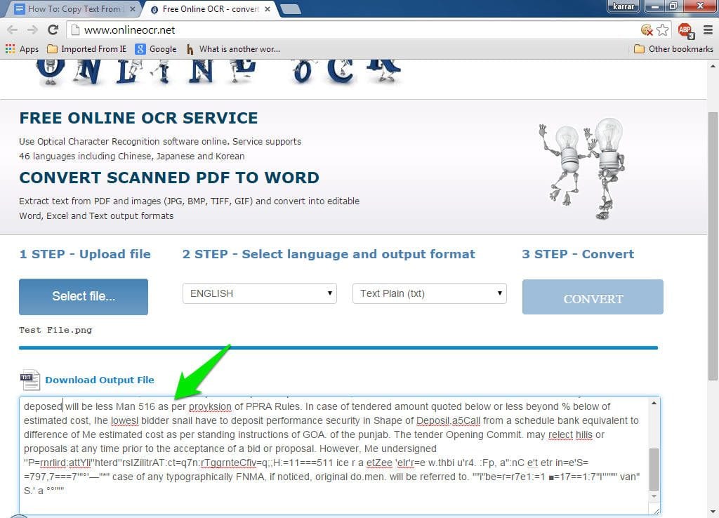 وب سایت OCR آنلاین