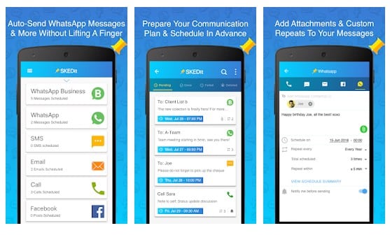 برنامه زمان بندی پیام واتساپ