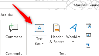 روی "Text Box" کلیک کنید.