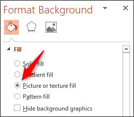 گزینه Picture Or Texture Fill