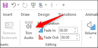 دکمه "Trim Audio" را انتخاب کنید