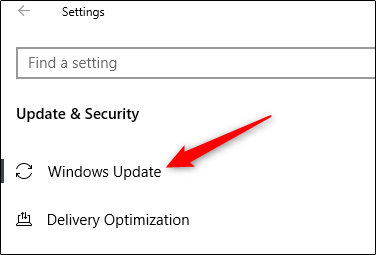 بر روی "Windows Update" کلیک کنید.