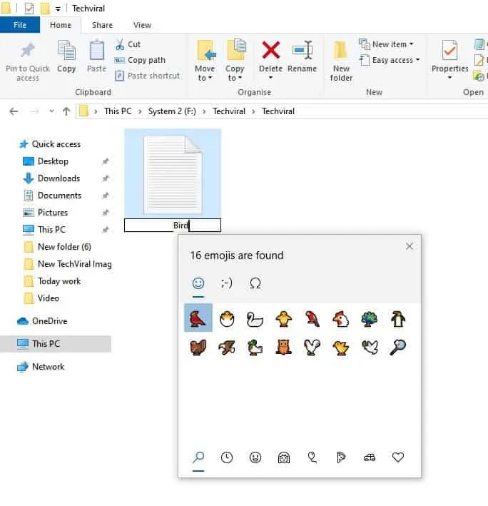 برای جستجو در Emoji یک عبارت جستجو کنید