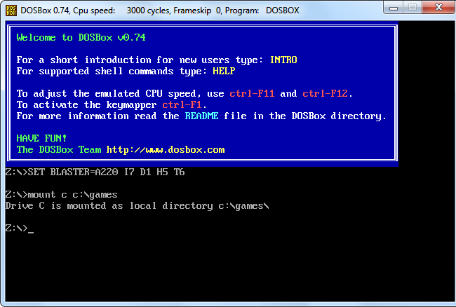 راهنمای نصب و راه اندازی شبیه ساز DOSBox