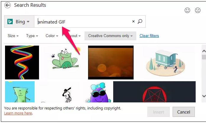اضافه کردن GIF به اسلایدها