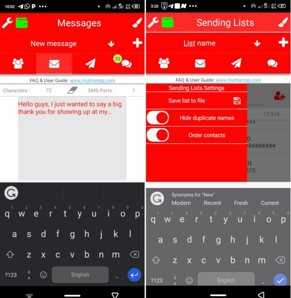 Multi SMS & Group SMS