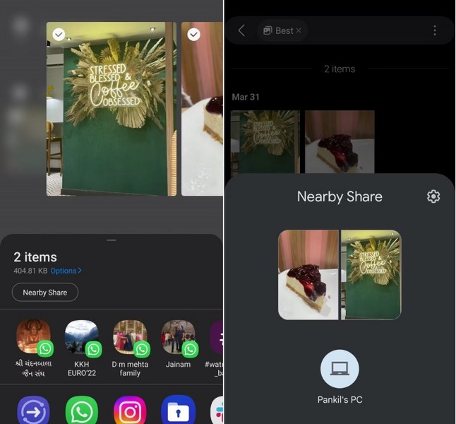اشتراک گذاری فایل ها از طریق Nearby Share اندروید 