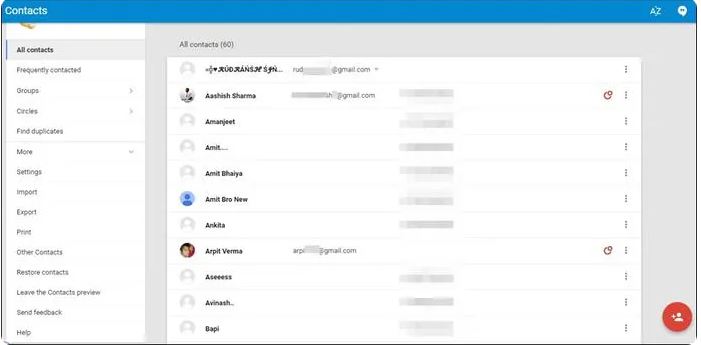 بازیابی مخاطبین از Android Lost