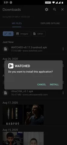 برنامه Watched را در Android خود دانلود و نصب کنید