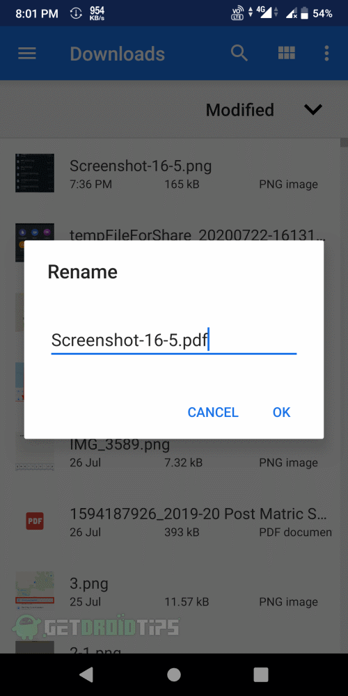ارسال عکس با تغییر نام پرونده