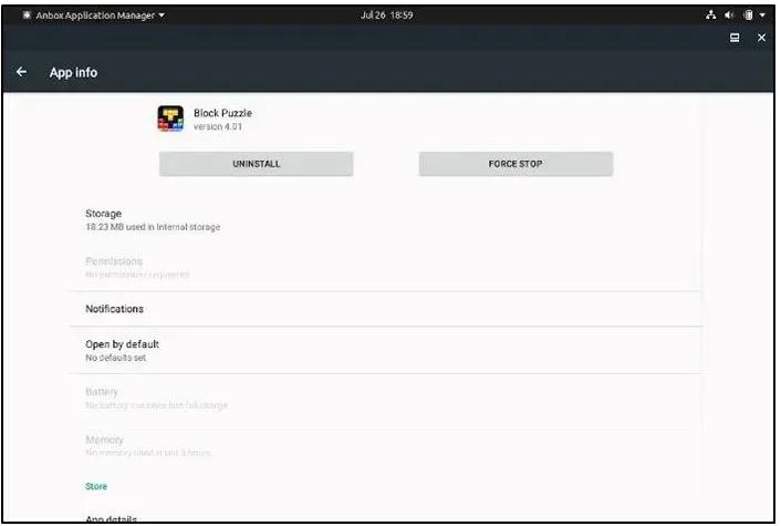 حذف یک بازی در Anbox
