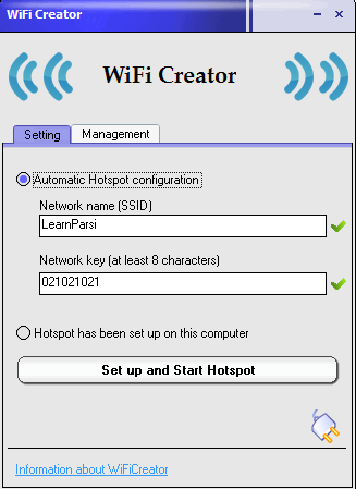 نصب یک Hotspot  بر روی رایانه خود