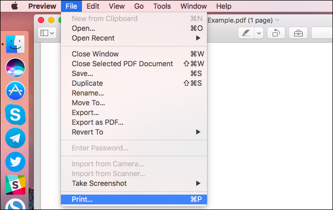 پرینت به  PDF در مک