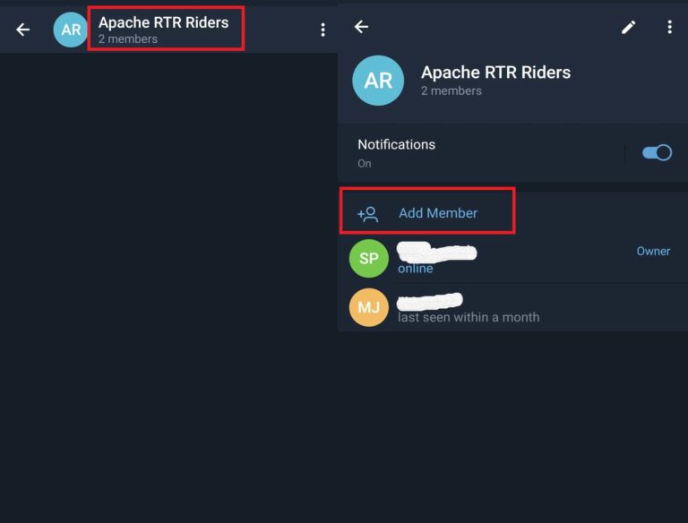 افزودن عضو به گروه تلگرام در اندروید